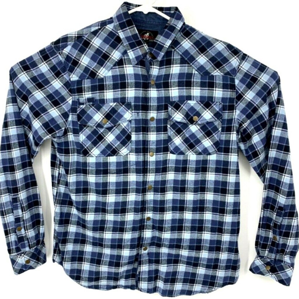 Gramicci Mens Plaid Flannel Button Down Shirt L